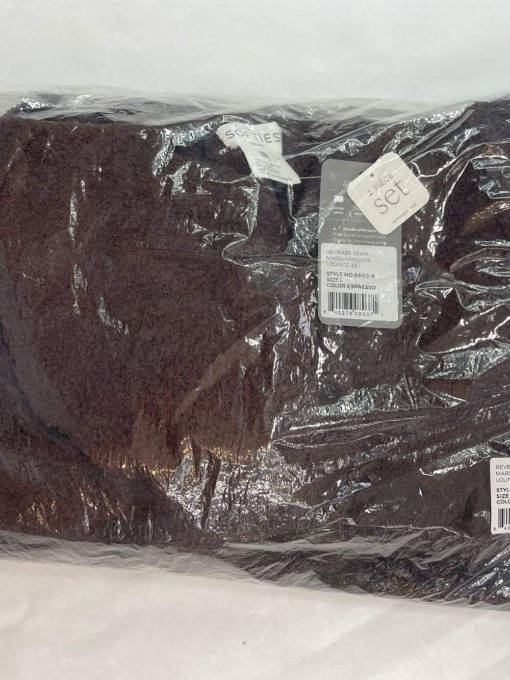 Softies Reverse Seam Marshmallow Lounge Set Espresso 2-PIECE Wmn’s Sz Large NWT - Picture 2 of 6